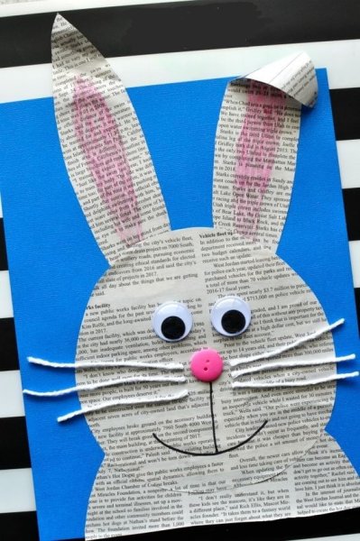 Аппликация из газетной бумаги