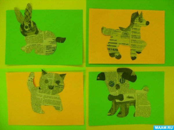 Аппликация Дикие животные