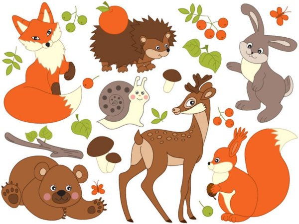 Лесные зверюшки для детей