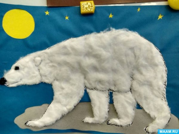Аппликация белый медведь в старшей группе