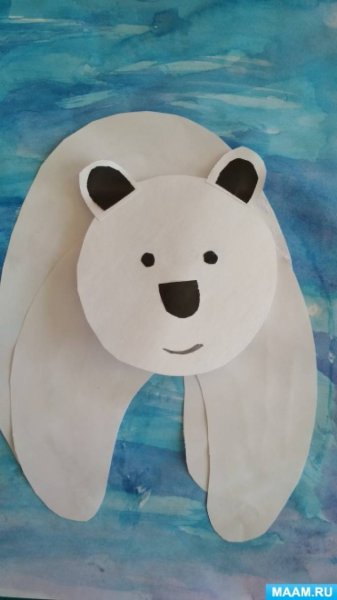 Аппликация белый Медвежонок