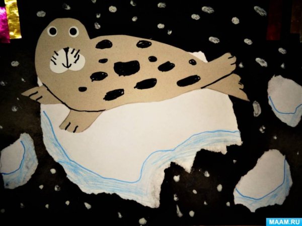 Аппликация в старшей группе на тему животные севера