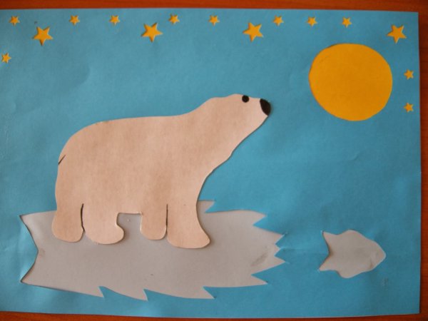 Объемная аппликация белый медведь