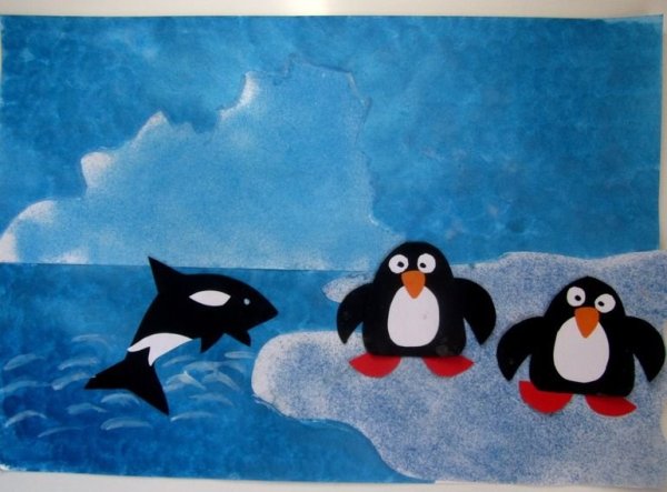 Аппликация Пингвин в подготовительной группе