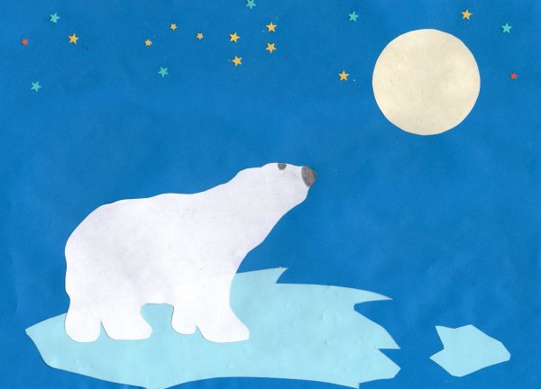 Аппликация белый медведь в подготовительной группе