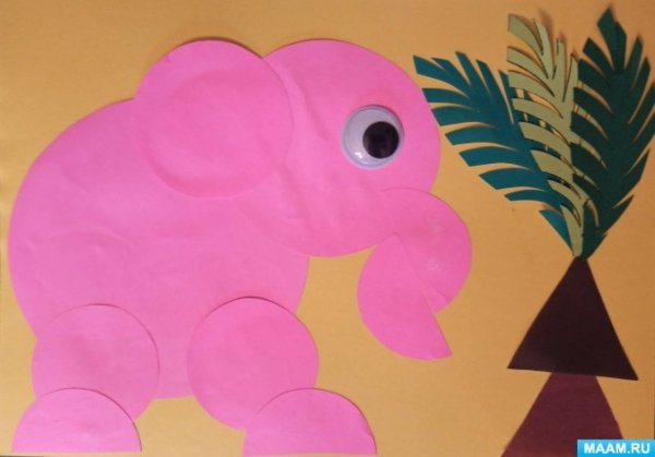 Аппликация слон в подготовительной группе
