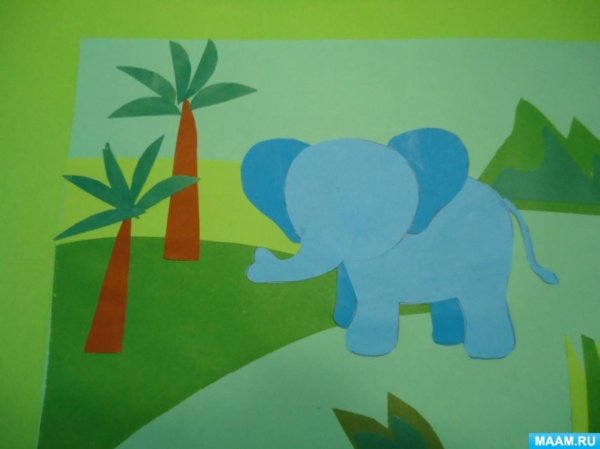 Аппликация животные жарких стран