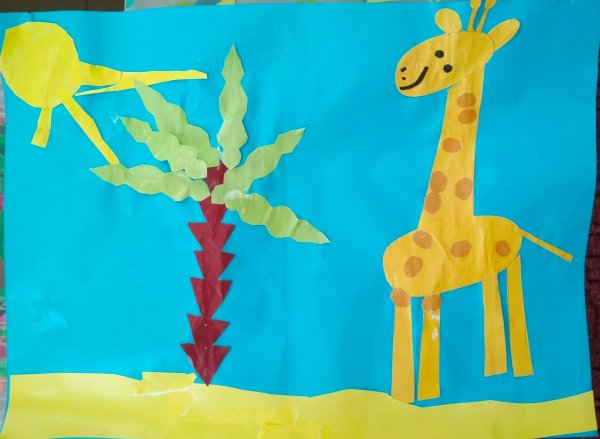 Жираф аппликация для детей
