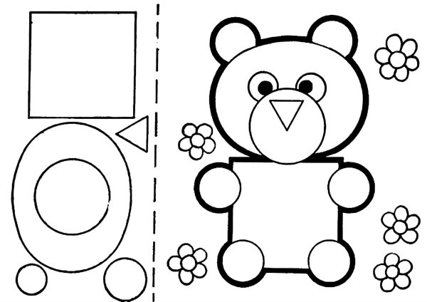 Звери из геометрических фигур аппликация