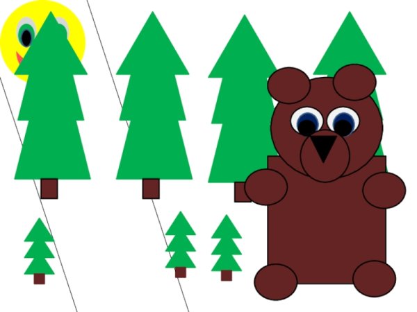 Сюжетная аппликация из геометрических фигур