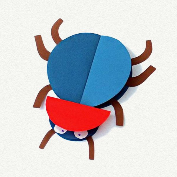 Аппликация краб из цветной бумаги