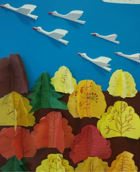 Аппликация птицы улетают на Юг