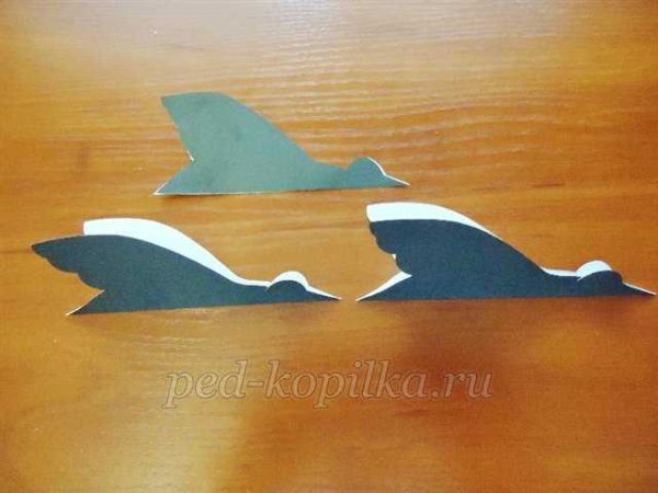 Журавль аппликация из бумаги