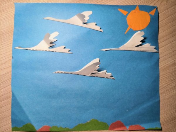 Аппликация лебеди улетают на Юг