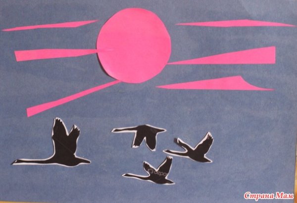 Перелетные птицы аппликация для детей