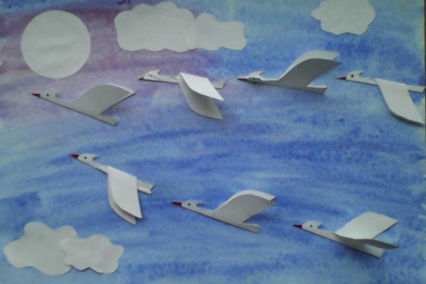 Аппликация журавль