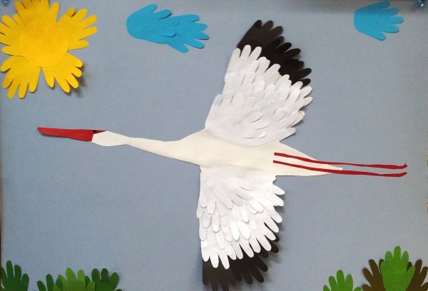 Поделка журавль из бумаги