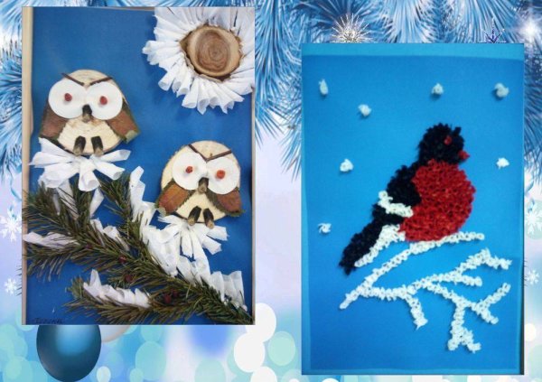 Зимняя аппликация для детей