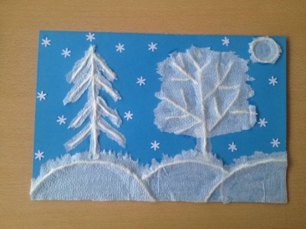 Аппликация на зимнюю тему