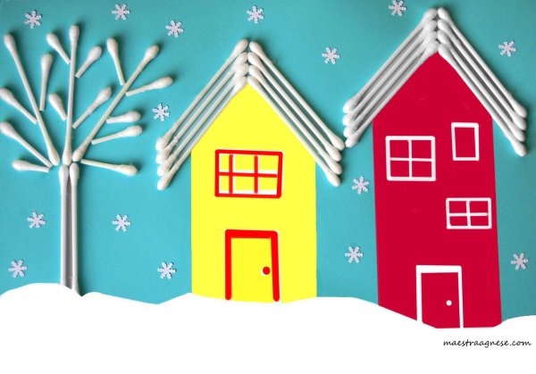 Домик из цветной бумаги