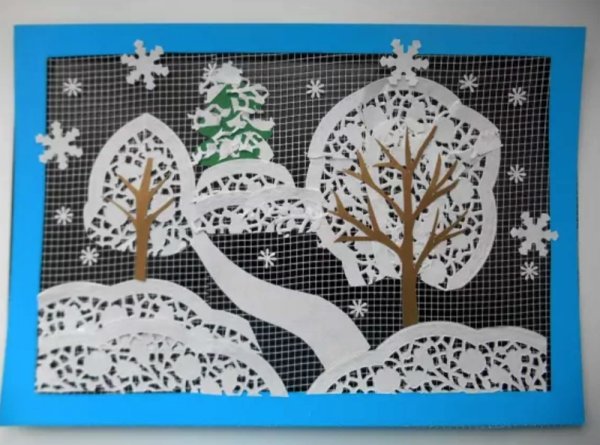 Аппликация на зимнюю тему