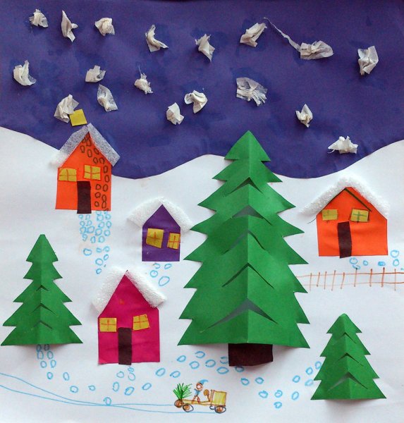 Детские зимние аппликации