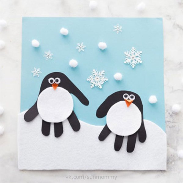 Аппликация на тему зима