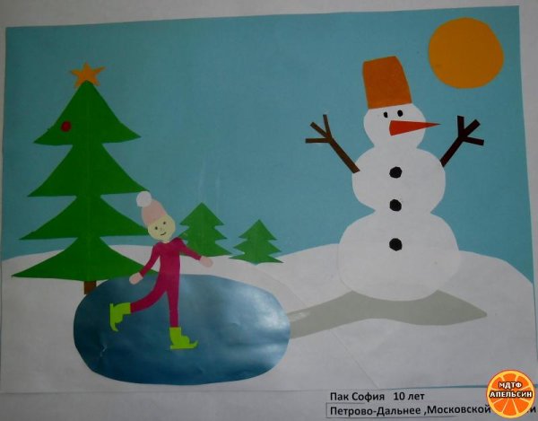 Аппликация на тему зима