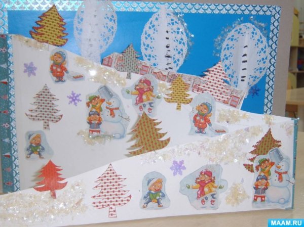 Аппликация зимние забавы подготовительная группа