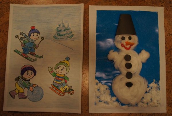 Аппликация зимние забаа