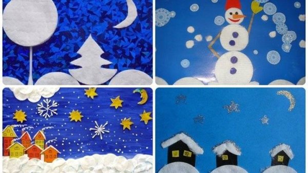 Аппликация на зимнюю тему