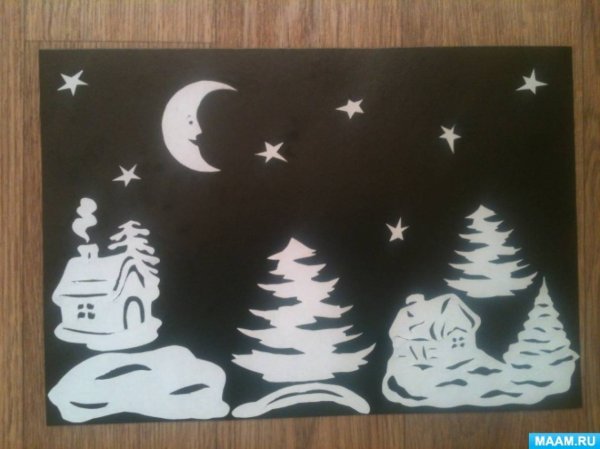 Аппликация на тему зима