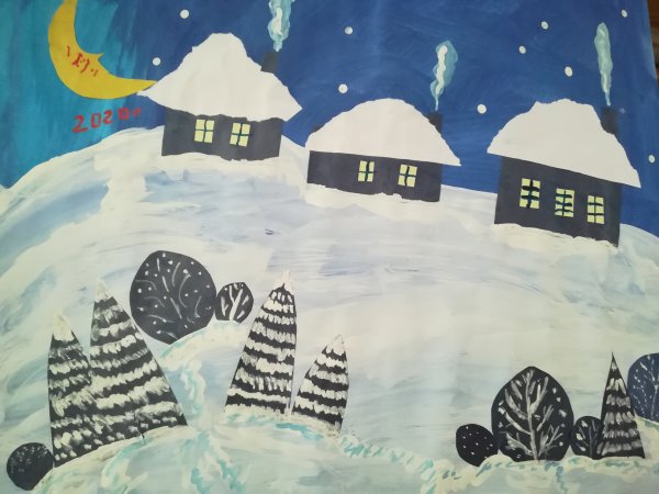 Аппликация на тему зима