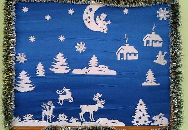 Аппликация на тему зима