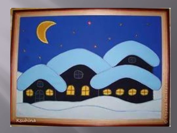 Зимние аппликации из цветной бумаги