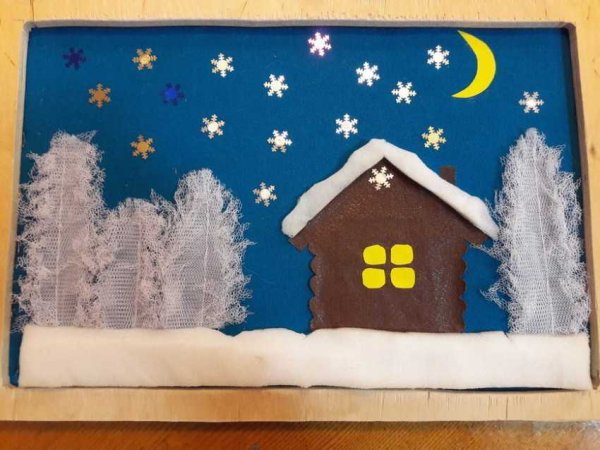 Аппликация на тему зима