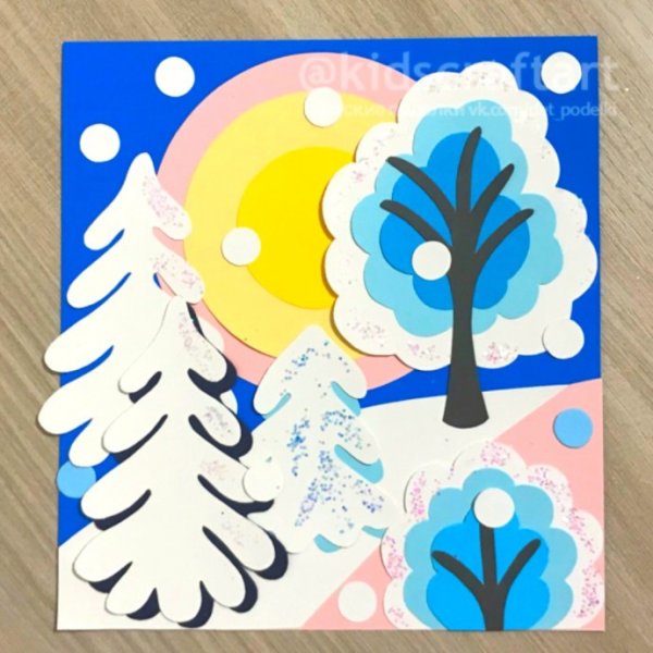 Аппликация для детей зима