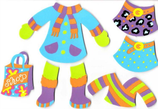 Аппликации одежда зимняя для детей