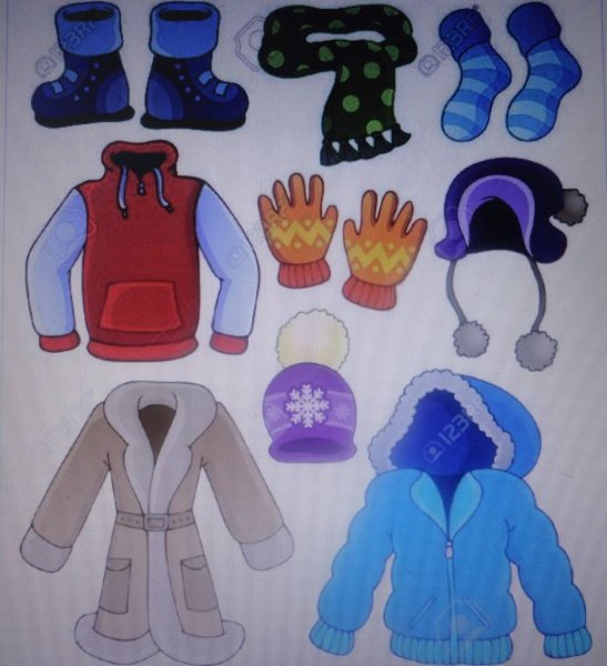 Зимняя одежда для рисования для детей