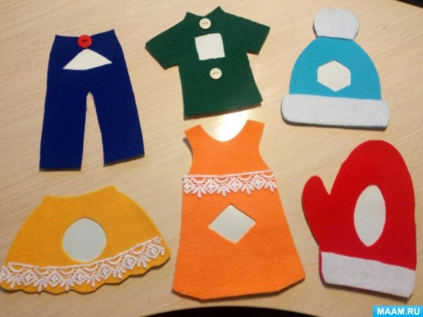 Аппликация одежда младшая группа