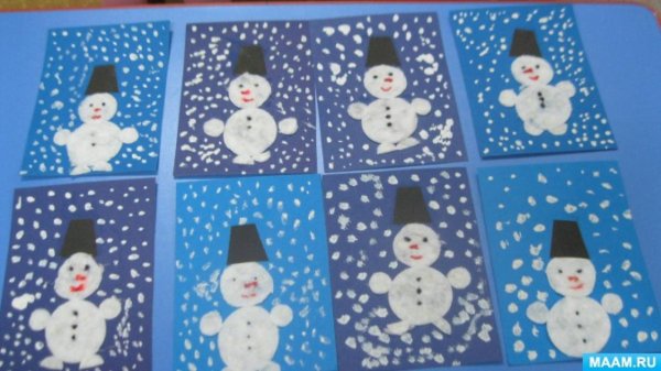 Зимняя аппликация в младшей группе