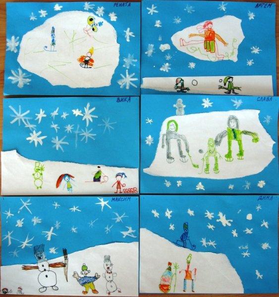 Аппликация зима подготовительная группа