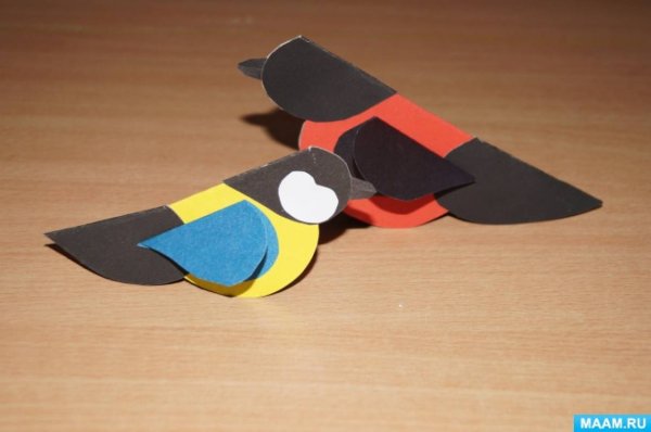 Конструирование снегиря из бумаги в старшей группе