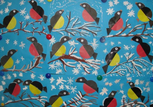 Аппликация на тему зима