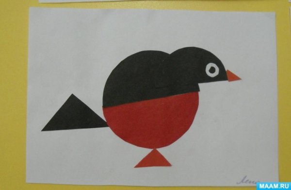 Снегирь из геометрических фигур