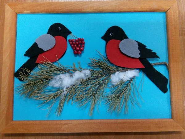 Аппликация Снегирь