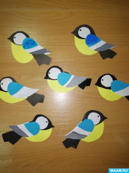 Аппликация синичка