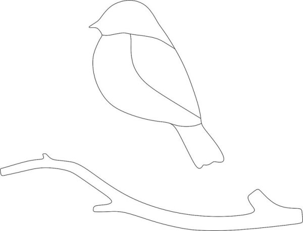 Снегирь трафарет