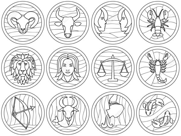 Знаки зодиака контур