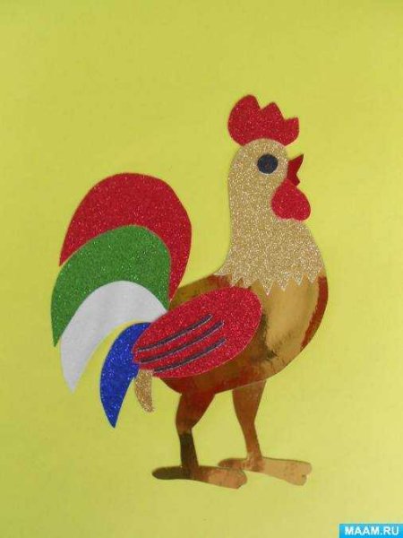 Поделка петух из бумаги